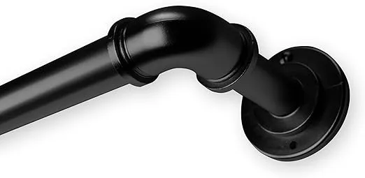 Rod Desyne BOT100-282 1 inch Blackout 28-48 inch-Black Single Curtain Rod Set