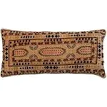 Cotton Velvet Embroidered Lumbar Pillow with Chambray Back, Multicolor - Southwestern - Decorative Pillows - by Olive Grove | Houzz