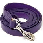 Logical Leather 5 Foot Dog Leash - Best for Training - Heavy Full Grain Leather Lead - Purple