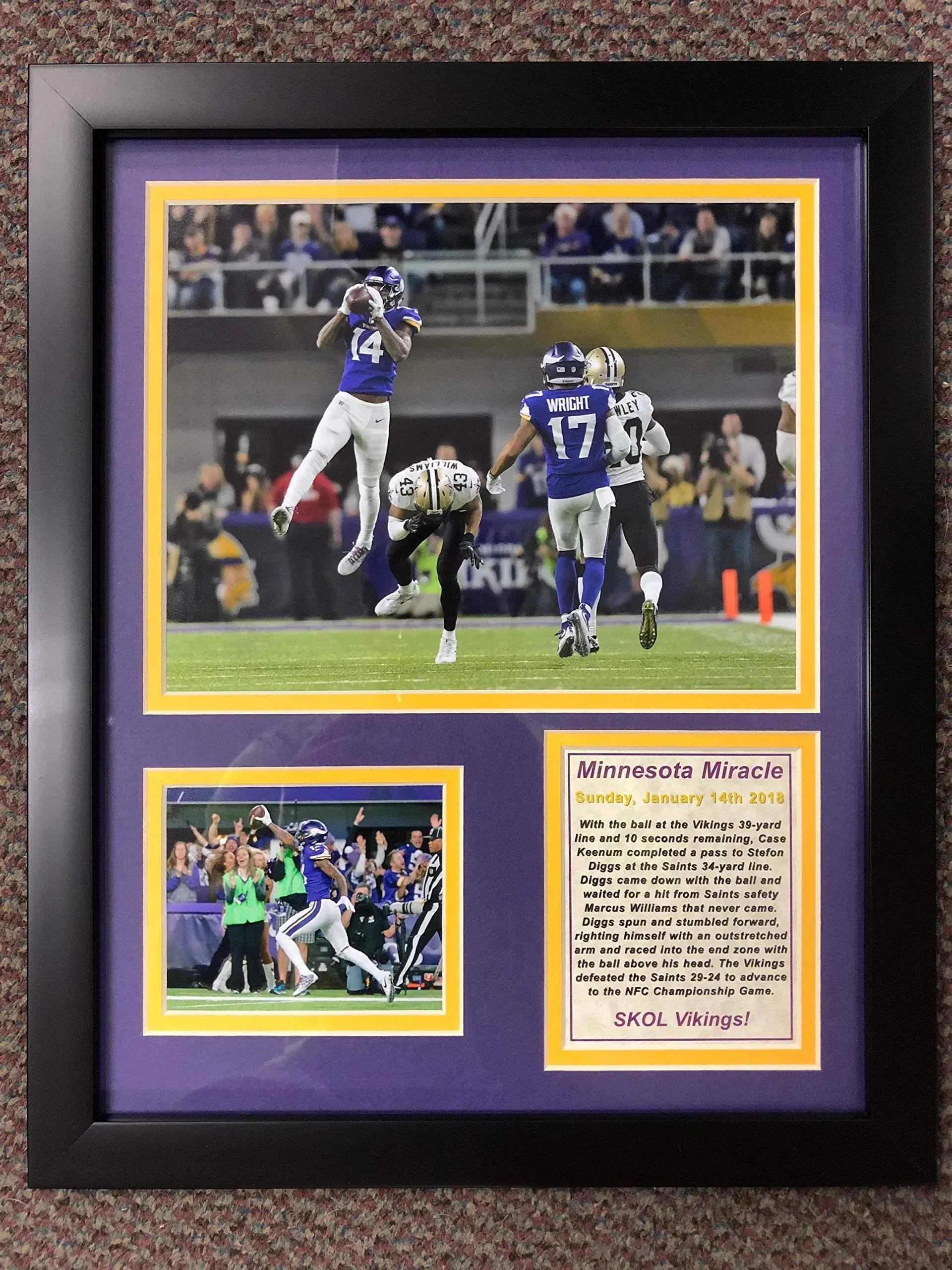 Minneapolis Miracle - Minnesota Vikings NFL Divisional Playoff 2018 Collectib...