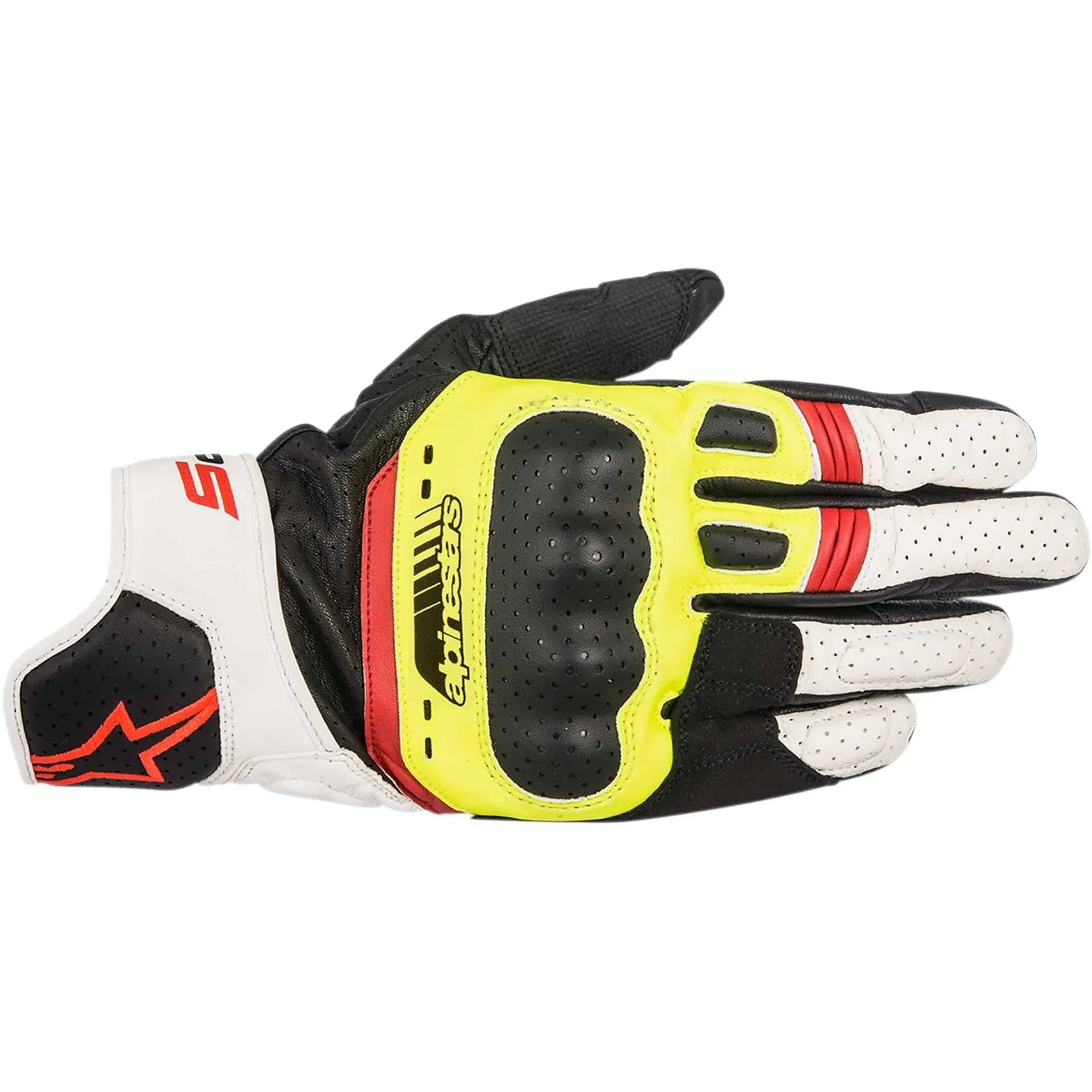 ALPINESTARS 3558517-1503-L SP-5 Gloves - Black/Fluo Yellow/White/F<wbr/>luo Red -