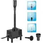 Decdeal Springbrunnenpumpe mit LED-Lichtern, 10 W, 160 GPH, Tauchwasserpumpe, Brunnen für Aquarium, Teich, Garten, Hinterhof, 600 l/h Wechselstrom, 110 V