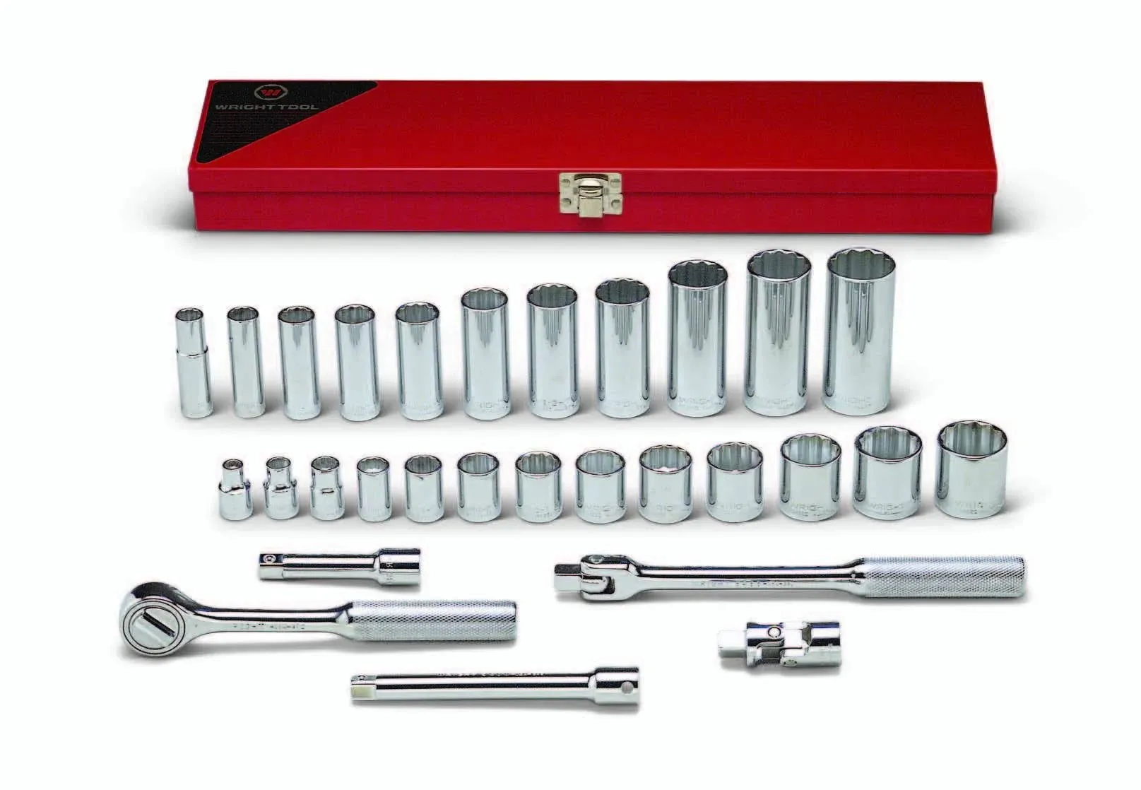 Wright Tool 29-Piece 3/8" Drive, 12 Point Standard and Deep Socket Set