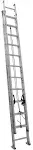 Louisville AE2200 AE2224 Extension Ladder, 300 lb Weight Capacity, 24-Step, 21 ft L Extension, Aluminum