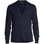 Lands' End Men's Tall Fine Gauge Cotton V-Neck Cardigan Sweater