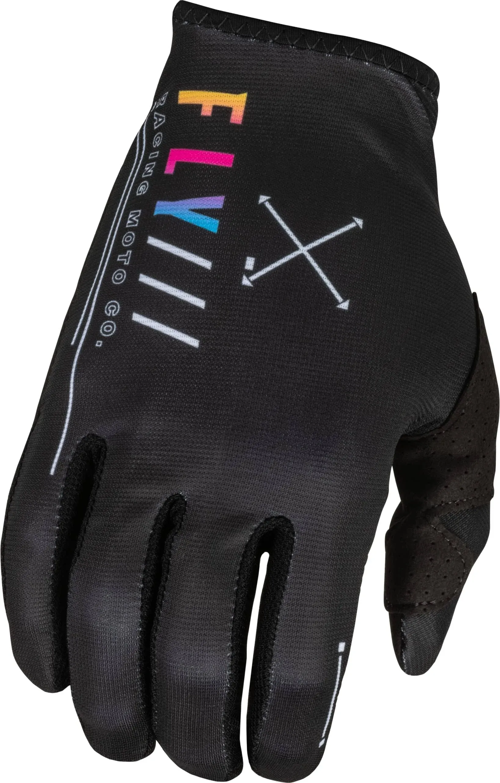 Fly Racing Lite S.E Avenge Mens Adult MX ATV BMX Gloves Black / Sunset Size Med