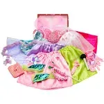 Toiijoy Girls Dress Up Trunk Princess,Mermaid,Bride,Pop Star, Ballerina,Fairy Costume Set for Little Girls Toddler 3-6yrs