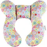 Baby Travel Pillow(Upgraded), Head and Neck Support Pillow, U-Shape Infants Baby Neck Head Support for Pushchair, Car Seat,Stroller s for 0-12 Months(Flower)