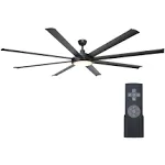 Parrot Uncle Large Ceiling Fan 75-in Black Integrated LED Indoor/Outdoor Ceiling Fan with Light and Remote (8-Blade) | F8219110V