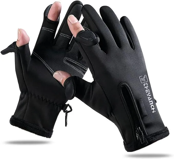 Winter gloves to keep warm, running, hiking, fishing, X-Large, Black 