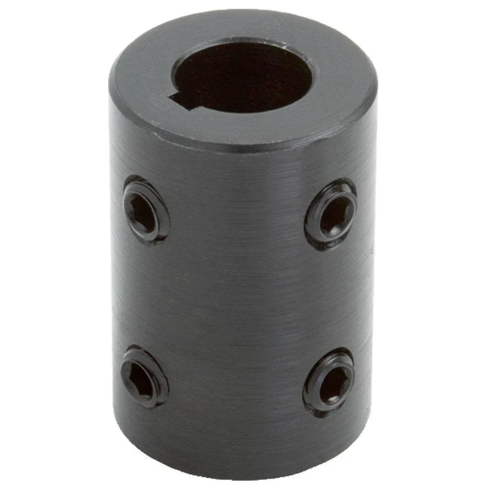 RC-062-KW4H@90 Black Oxide Plated Mild Steel Rigid Coupling, 5/8" Bore, 1-1/4" Outside Diameter, 2" Length, 5/16"-18 x 5/16" Set Screw