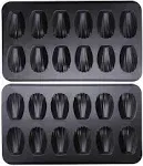 YumAssist 2 Pack Nonstick Madeleine Pan, 12-cup Heavy Duty Shell Shape Baking Ca