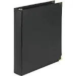 Samsill Classic Collection Executive Presentation 3 Ring Binder/Portfolio Binder, 1.5 Inch Binder, Brass Round Ring (Holds 325 Sheets), Black