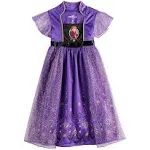 Disney Girls' Frozen Fantasy Nightgown Princess Elsa Dress Pajama, Purple - Anna Frozen 2, Size 4T