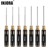 INJORA RC Hex Screw Driver Set-7Pcs RC Car Tool Kit 0.9, 1.27, 1.3, 1.5, 2.0.