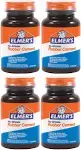 Elmer's No-Wrinkle Rubber Cement, Clear, Brush Applicator, 4 Ounce, 4 Pack