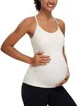 CRZ Yoga Women's Butterluxe Maternity Tank Top Yoga Shirts White Apricot / M