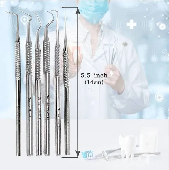 Set of 6 Stainless Steel Precision Micro Probe Set Combo, 5.5 inch Overall Length