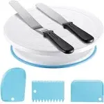 6pcs, Cake Decorating Tool Kit, 11&#39;&#39; Cake Turntable, 2 Icing Spatulas And 3 Cake Scrapers, For Beginners DIY Cake Making, Cookie Making, Baking Tools, Kitchen Accessories