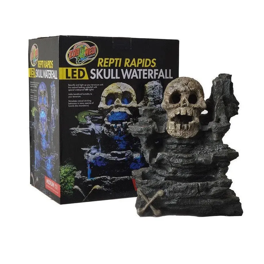 Zoo Med Repti Rapids LED Skull Waterfall - Medium