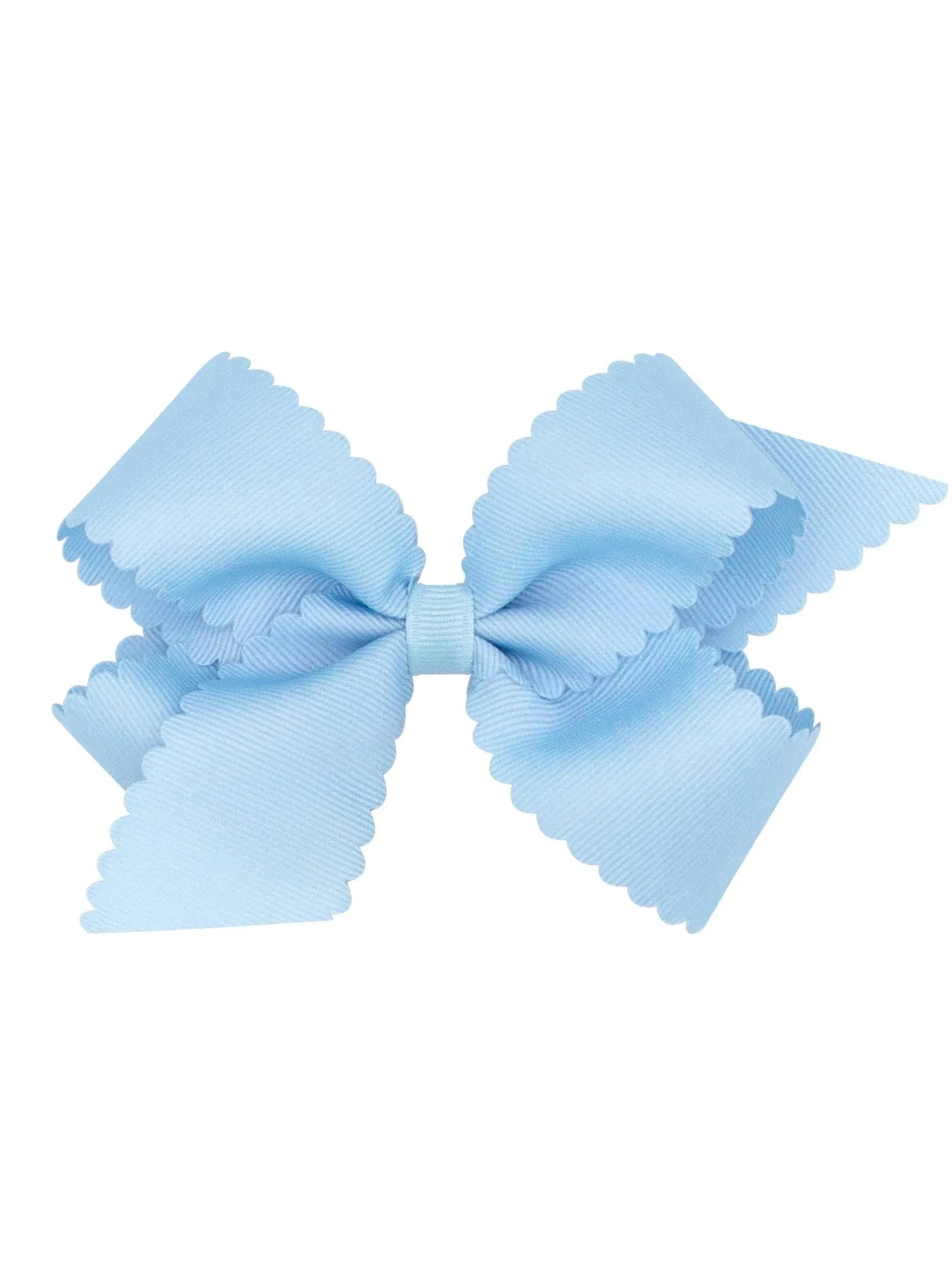 Wee Ones Medium Bow with Scallop Edge- Millennium Blue