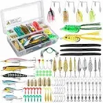 PLUSINNO Fishing Lures Baits Tackle Including 102Pcs Fishing Lures Kit