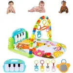 I IOTSES Baby Gym Play Mat Activity Center, Kick and Play Piano Gym Mat with Mus