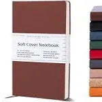 Beechmore Books Ruled Notebook - Premium A5 Journal Softcover Vegan Leather, Thick 120gsm Cream Paper, Professional Lined Notebook in Gift Box, 21 x 15 cm (Beige Cork)