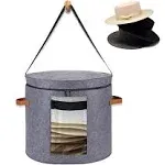 Huge Hat Boxes For Women Storage Foldable Hat Storage Boxes with Shoulder Strap & 2 Handles - Hat Boxes With Lids - Hat Box With Dustproof Lid Storage Boxes