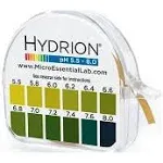 Ph. Test Tape Dispenser Hydrion Papers Strips Made for Saliva Or Urine Testing-Range Is in 2 Intervals & From 5.5 To 8.0, Check Body for Alkaline or Acid Environment, Approx. 100 Tests