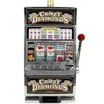 Slot Machine– Las Vegas Slot Machine with Casino Sounds, Flashing Lights, and Chrome Trim – Accepts 98% of World Coins by Trademark Poker