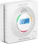 HATHEPHS Carbon Monoxide Detector Alarm, 10-Year Life Co Alarm with Digital LCD Display, Replaceable Battery-Operated Co Detector for H