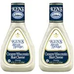 Ken's Steak House Creamy Wisconsin Blue Cheese Dressing 16oz ( 2 Pack)