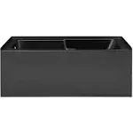 Swiss Madison Voltaire 60" x 30" Alcove Bathtub with Apron, Left Hand Drain / Black Matte