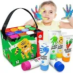 Jar Melo Safe Finger Paints for Toddlers, Non Toxic Finger Painting Se