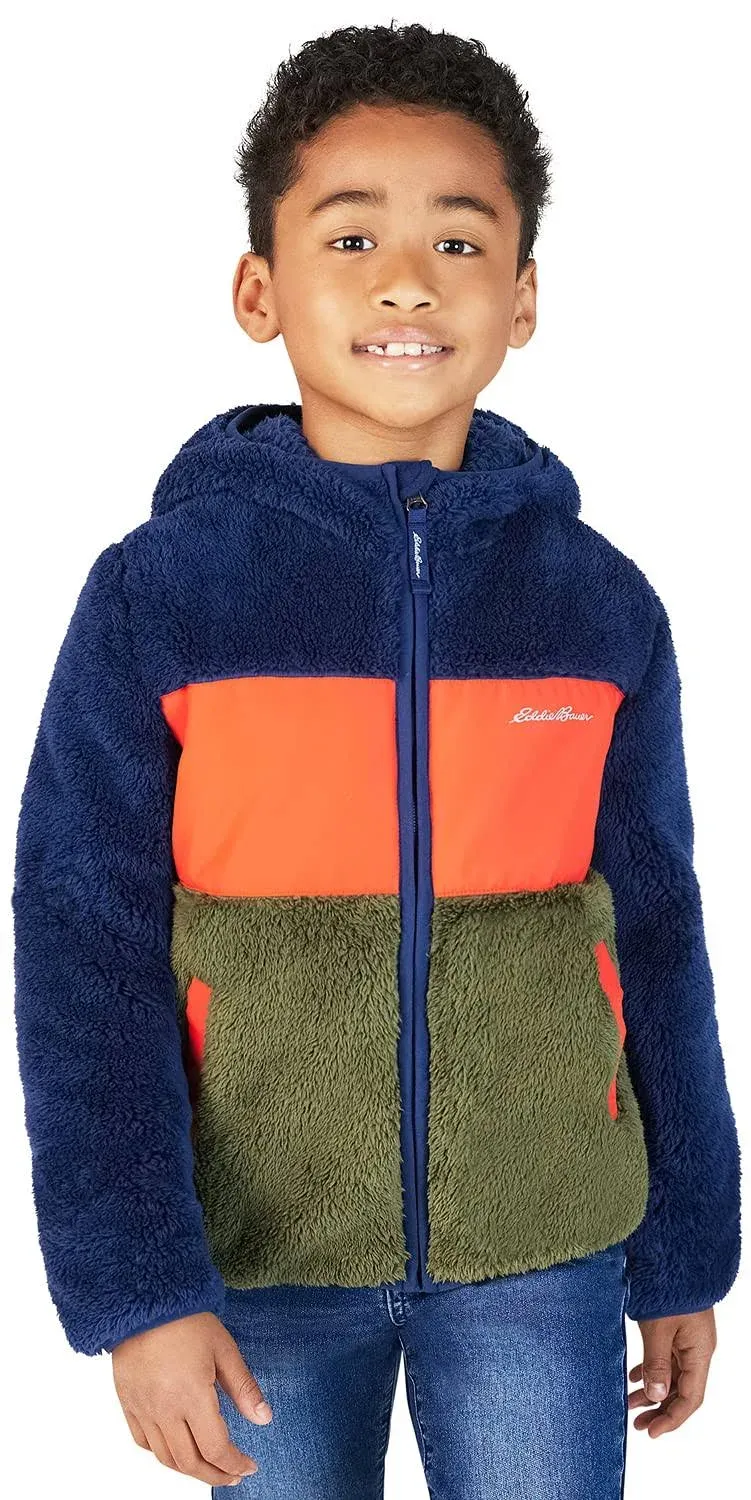 Eddie Bauer Youth Hooded Fleece Sweater Jacket Kids Size L-14/16 NWT