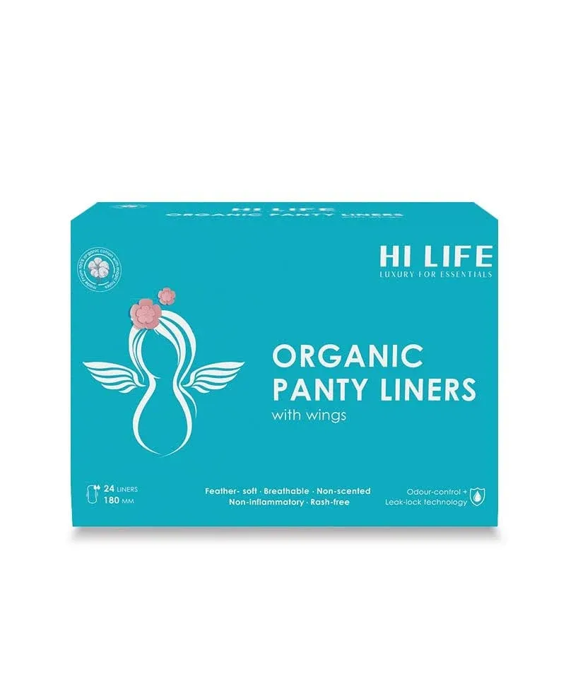 Hi Life Organic Panty Liners | Daily Liners Super-Soft and Unique with Wings for Protection Against Leakage, Rashes & Discharge, Designed for Daily