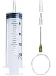 200ml Syringe with 27.6 Inch Tube and Needle 14G 1.5”, Large Plastic Syringe Individually Packaged for Scientific Labs, Watering, Refilling