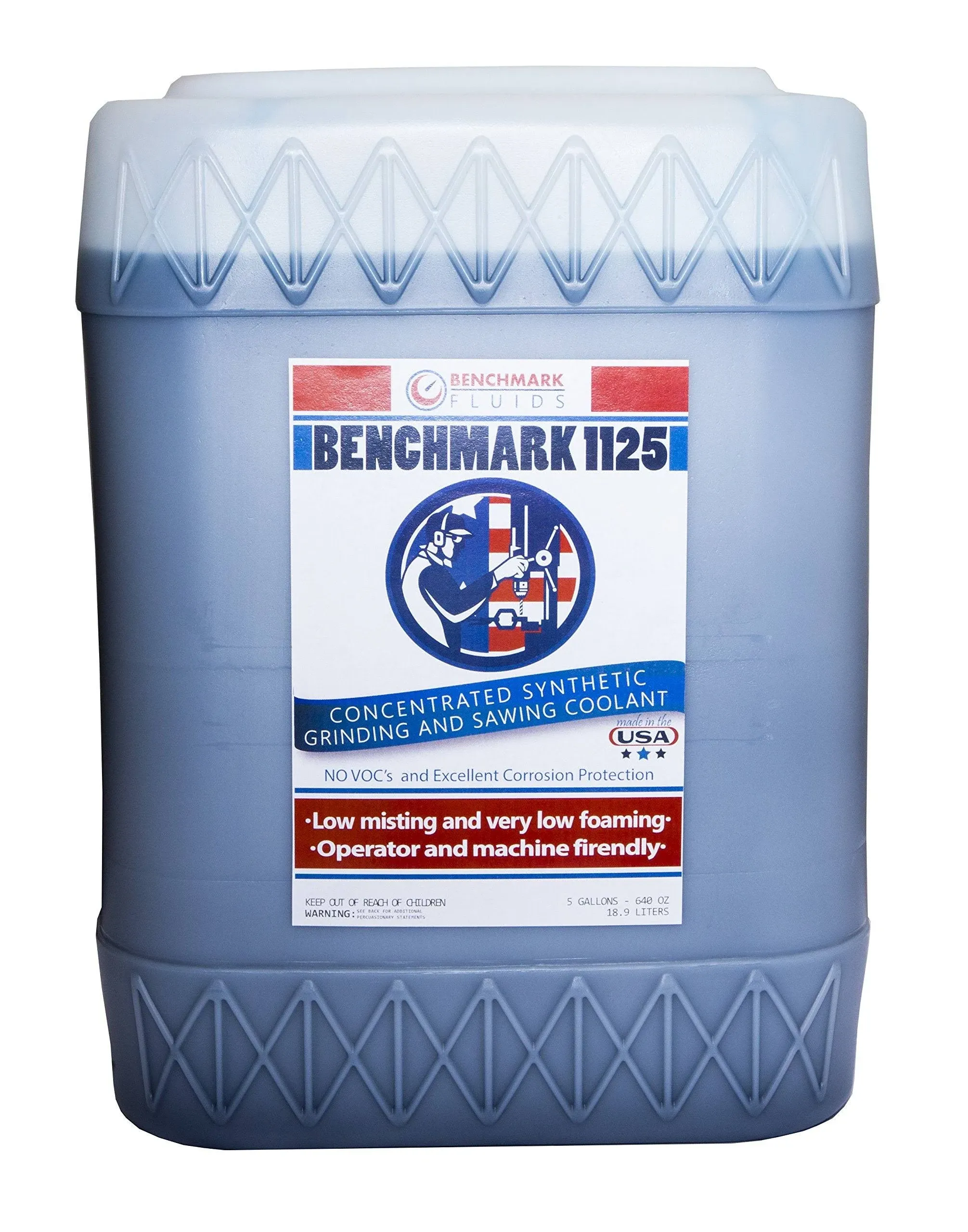 Benchmark Fluids 1125 Premium Synthetic Metalworking Coolant, 5 gal, Bucket, Blue