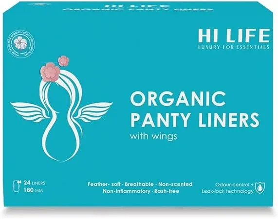 Hi Life Organic Panty Liners | Daily Liners Super-Soft and Unique with Wings for Protection Against Leakage, Rashes & Discharge, Designed for Daily