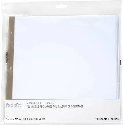 Recollections 12" x 12" White Scrapbook Refill Pages - 20 ct