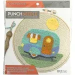 Dimensions 72-76389 Camper Punch Needle Kit for Beginners, 8" Diameter, Multicolor, 7pcs