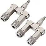 FIXSMITH Air Hose Connector- 2 Way Air Hose Splitter,1/4 In NPT, Air Compressor Accessories Fittings, Swivel 360 Degrees Connectors.