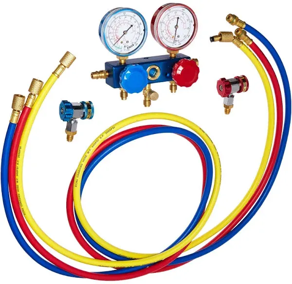 Robinair® 49134A - Aluminum R-134a Manifold Gauge Set with 60&quot; Hoses and 90° Manual Couplers