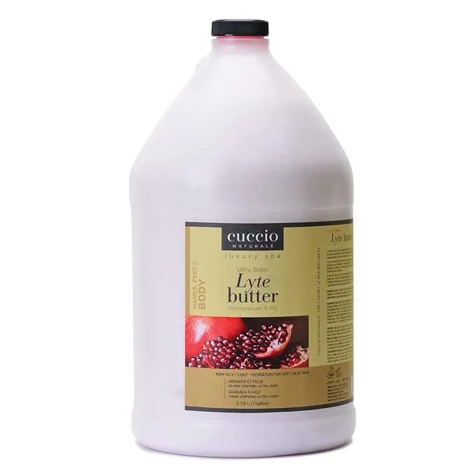 Cuccio Naturale Ultra Sheer Lyte Butter - Pomegranate and Fig Body Butter 1 Gallon