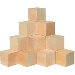 Unfinished Wood Cubes 2-1/2 inch, Pack of 2 Large Wooden Cubes for Wood Blocks Crafts and Decor, by Woodpeckers