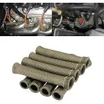 Spark Plug Wire Heat Shield Spark Plug Wire Heat Sleeve Spark Plug Heat Covers 2500 Degree High Temp Heat Tape Protection 8-Pack (Titanium)