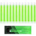 MediTac Green Glow Sticks - Premium Bright 6” Snap & Light Sticks - 12 Hour (12 Pack)