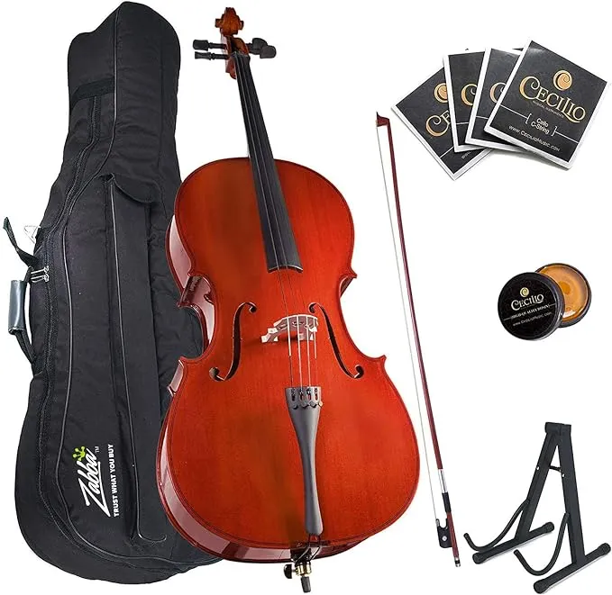 Cecilio Cello - Musical Instrument For Kids &amp; Adults w/Bow, Stand, Bag