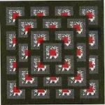 Easy Quilt Kit Boxed Maze!! Red, Black, White/Precut/Ready to Sew!!